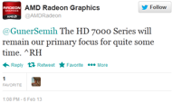 AMD su Twitter: le nuove Radeon HD 8000 non arriveranno a breve 